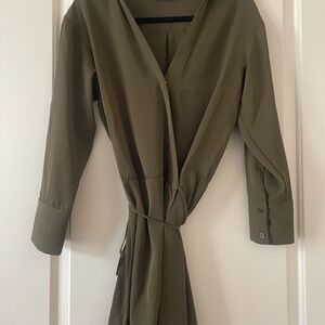 Vici Green Trench Coat Wrap Style